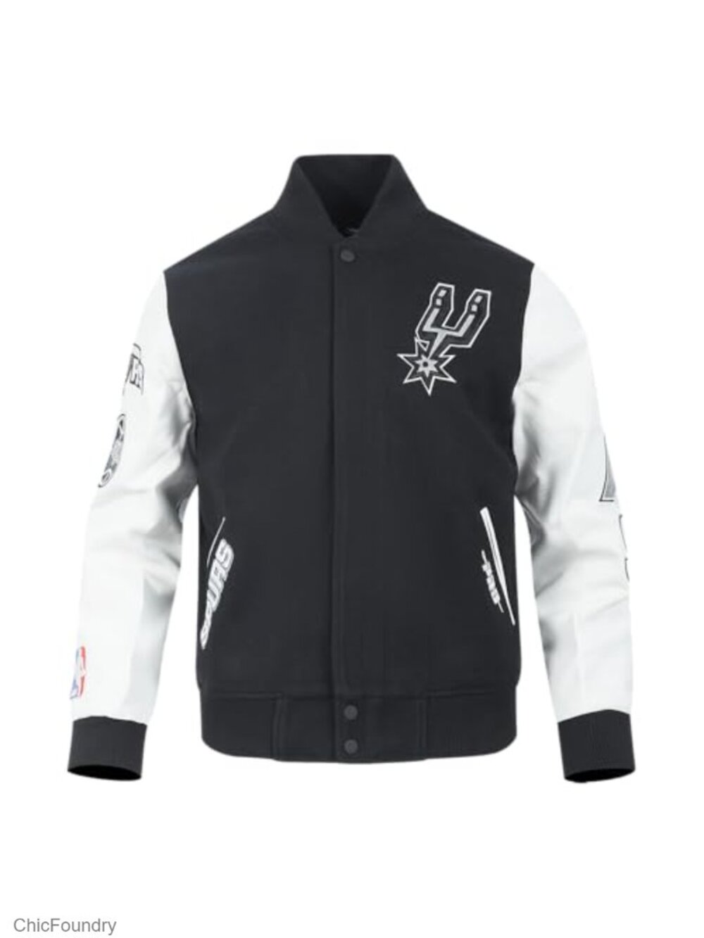 NBA Classic Varsity Jacket Men's Wool Blend Faux Leather Sleeves